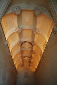 Ceiling of a stairway at Chateau de Chenonceau