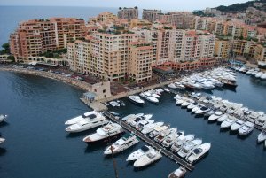 Yachts in the Port of Fontvieille of Monaco