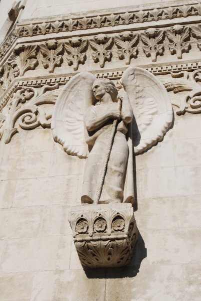 Exterior detail from Notre-Dame de Fourviere of Lyon 