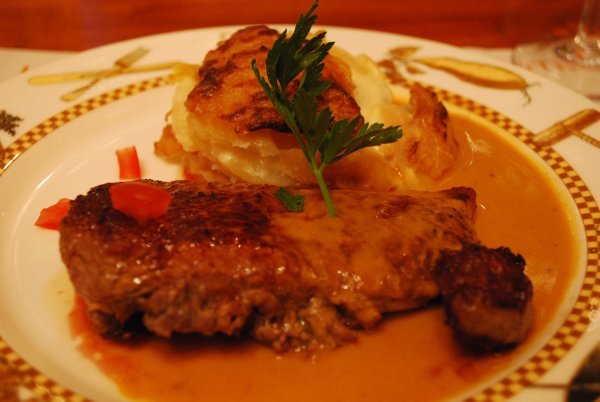 My steak dish from Le Bouchon aux Vins