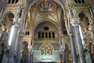 Interior of Notre-Dame de Fourviere of Lyon 