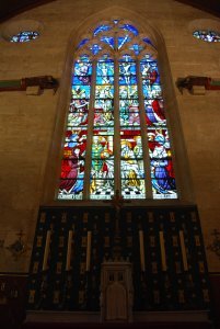 Stained glass at Hotel Dieu in Beaune