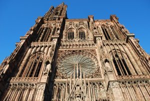 Looking up at Strasbourg Cathedral