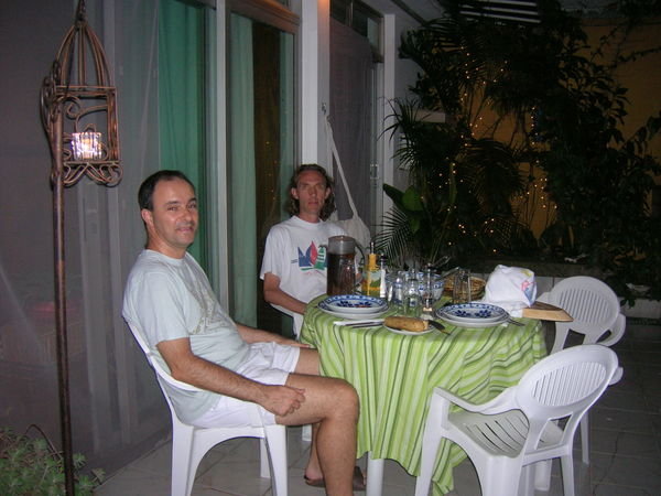 Berti and Miguel's balcony dinner