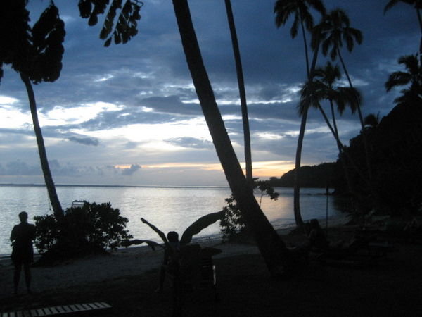 Sunset at Mango Bay Resort.