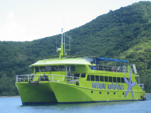 Our lime-green cruise boat.