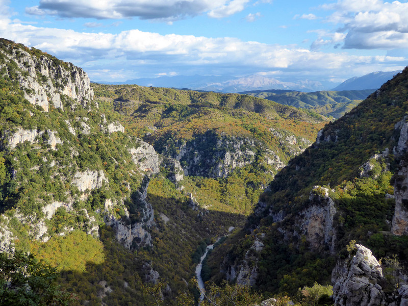 View of the Vikos Gorge from the monastery balcony