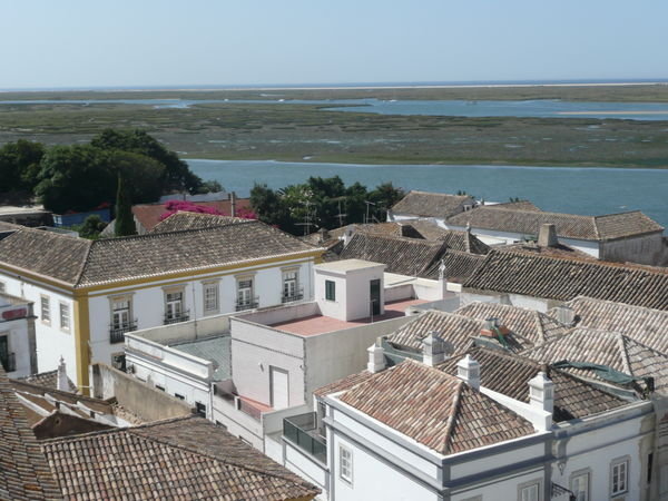 Old town in Faro overlooking lagoon