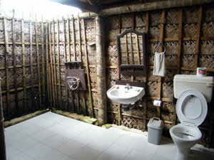 open-air bathroom