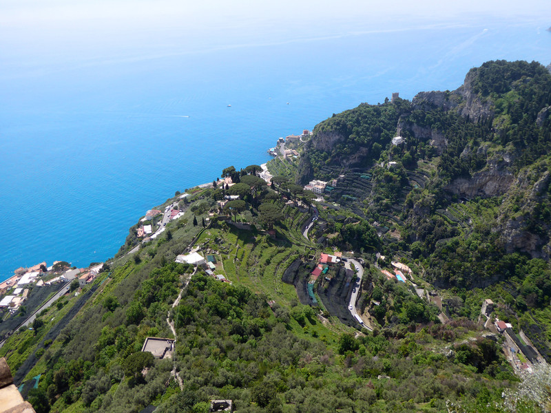 Looking down over the terraces from Ravello