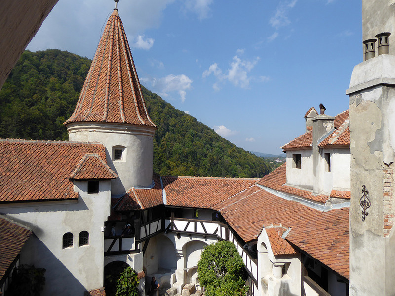 Bran Castle -- looks very pretty when the sun is out