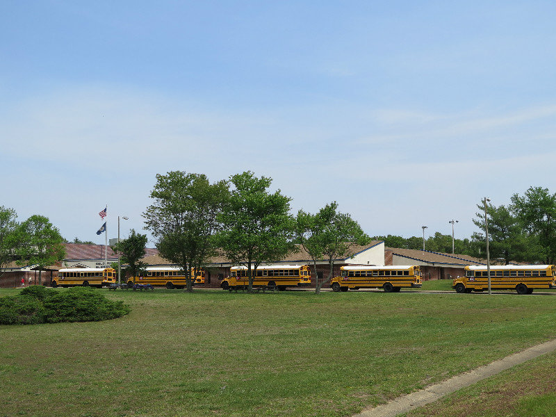 Schulbusse am Warten auf die Kids
