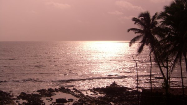 sunset at anjuna beach