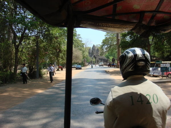 Riding through Angkor Wat