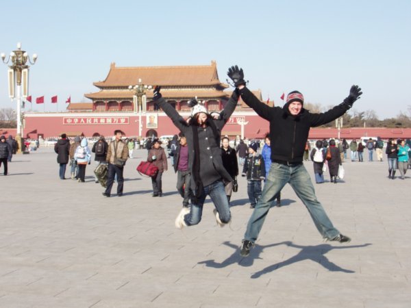 Amanda and Ryan in front of the Forbidden City