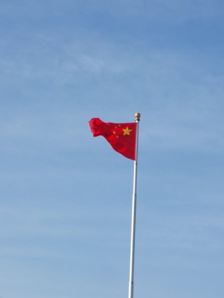 Chinese Flag in the bitter cold
