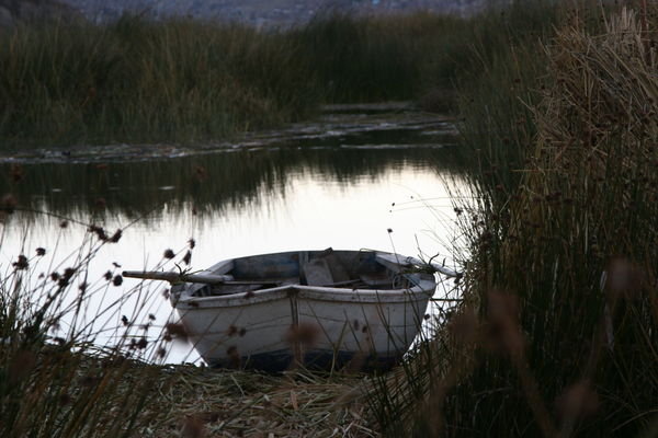 Boat on Lake Titicaca