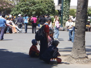 Shoe cleaners in Plaza Grande, Quito