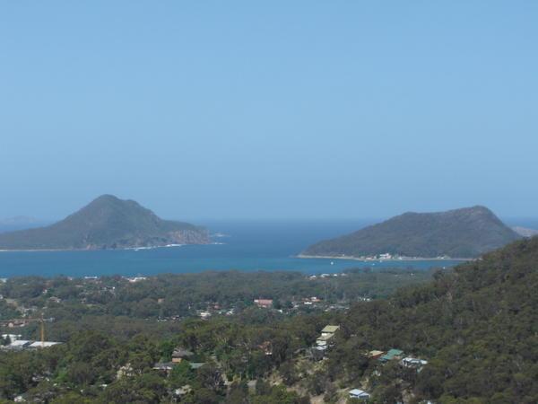 View from the look out at Port Stephens