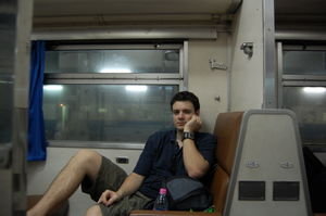 James on the train