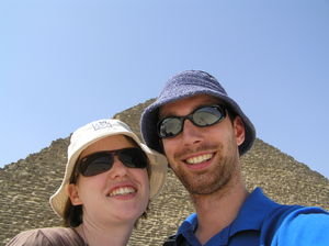 Us at the Pyramids of Giza.