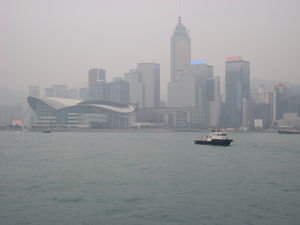 Hong Kong syline from star ferry