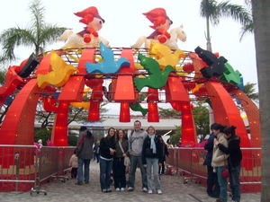 us four under one of the chinese new year floats