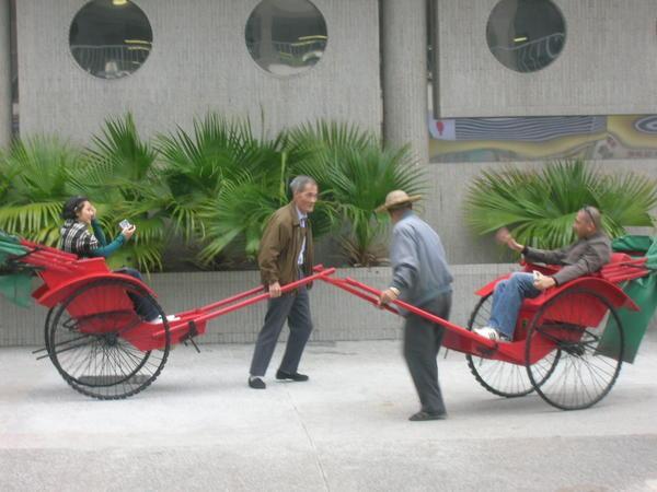 The only rickshaw left in Hong Kong