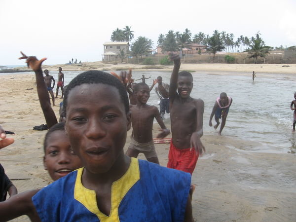 the kids that helped us across the mouth of the river