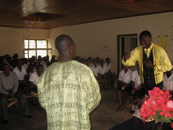 a guest speaker preaching to the girls