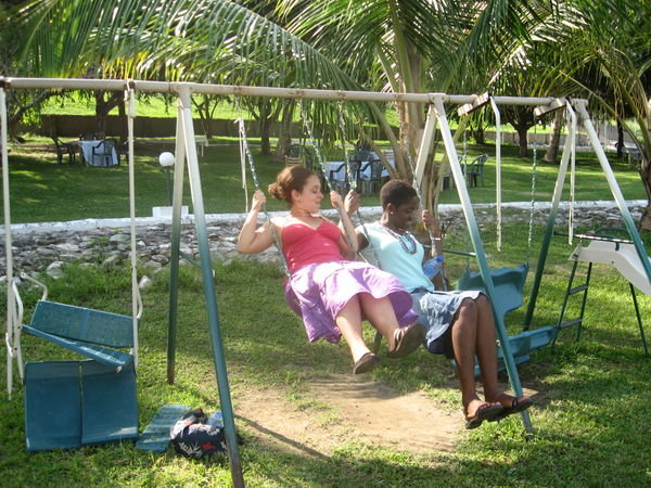 Tiara and Nana Bema swinging