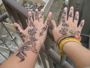 our newly hennaed hands