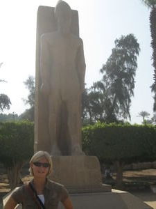 a statue of Ramses II at Memphis