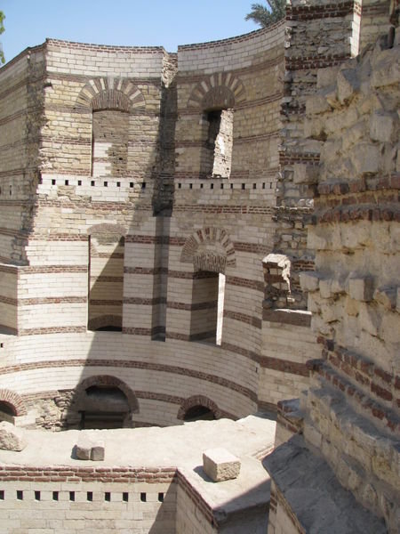 a left over Roman amphitheater in Coptic Cairo