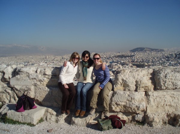 Me, Liz, and Emily at the Acropolis