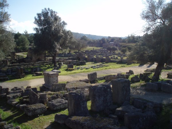 The ancient ruins in Olympia