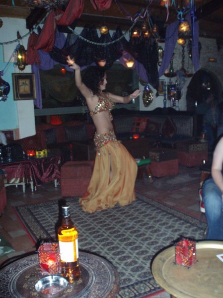 Belly dancer at hookah bar