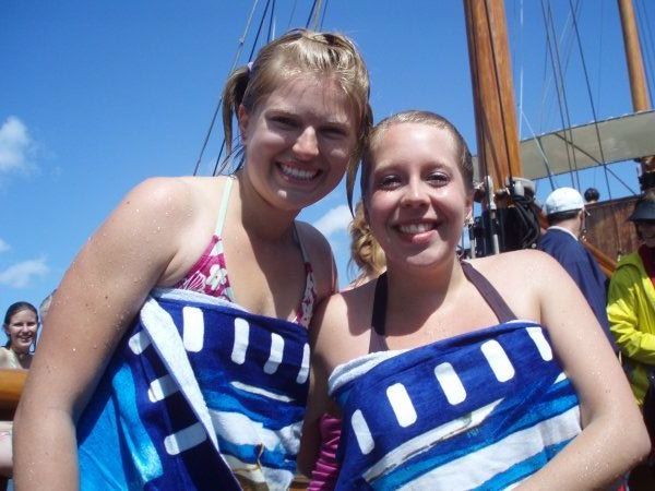 Ingrid and me after jumping in the Aegean