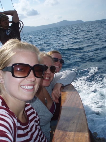 Emily, Ingrid and me on the boat