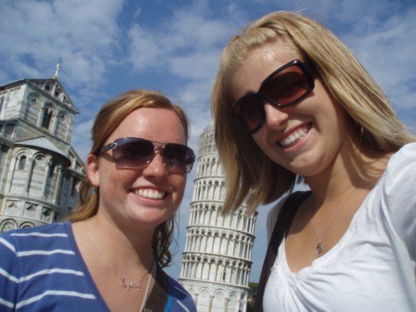emily and me at the leaning tower