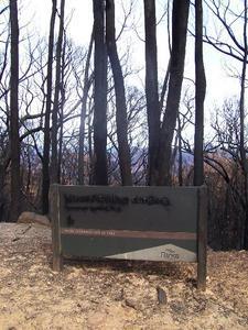 Mt. William - Grampians NP Sign burnt