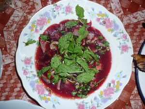 LAOS: Vientiane - Duck blood soup