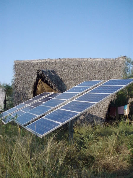 Solar panels in the forest