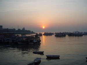 boats and sunrise