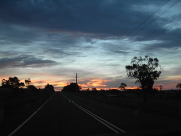 Sunset along the road home.