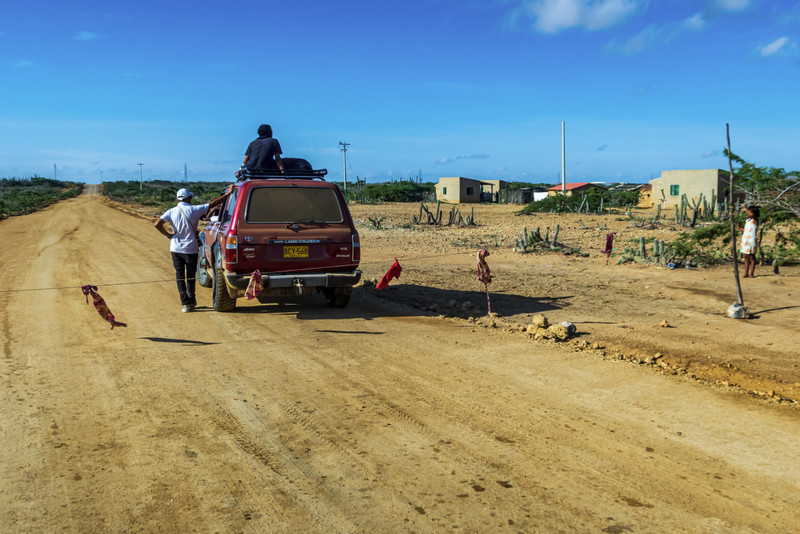 One of many roadblocks by the indigenous Wayuu tribe