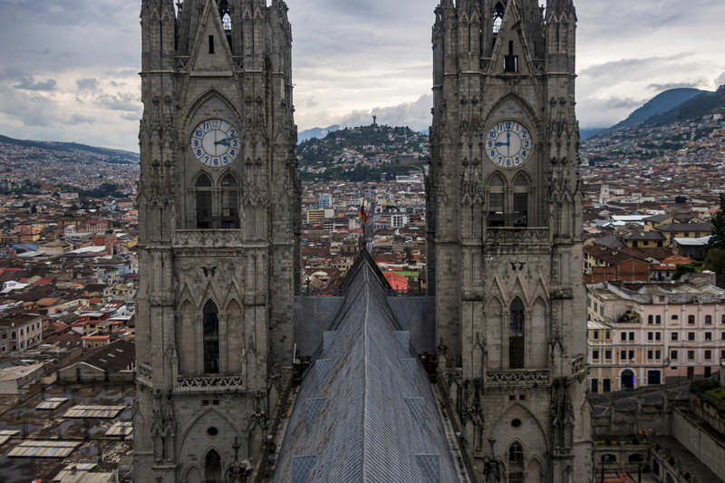 Quito - View of the city from Basilica del Voto Nacional