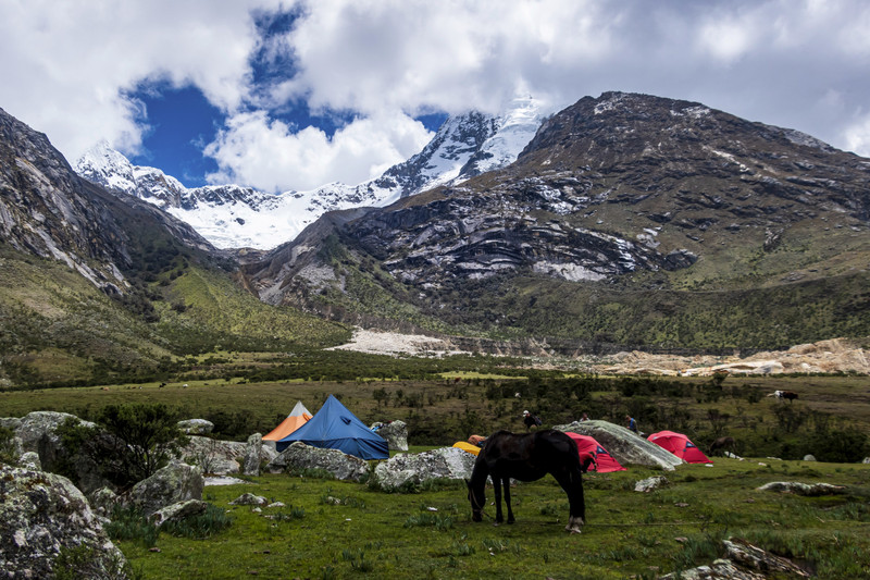 Paramount mountain barely visible on the Santa Cruz Trek