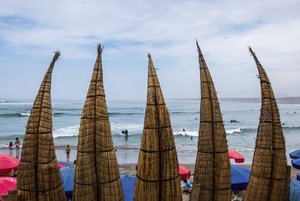 Traditional boats in Huanchaco