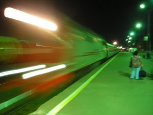 My train arriving in Tobolsk